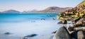 Isle of Harris landscape - beautiful endless sandy beach and turquoise ocean Royalty Free Stock Photo