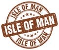 Isle Of Man brown grunge round vintage stamp