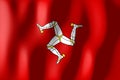 Isle of Man - waving flag - 3D illustration Royalty Free Stock Photo