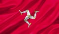 Isle of Man flag waving with the wind, 3D illustration.