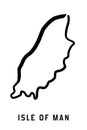 Isle of Man island simple outline vector map