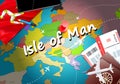 Isle of Man travel concept map background with planes, tickets. Visit Isle of Man travel and tourism destination concept. Isle of