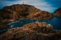 Isle rousse  or red isle ,corsica ,France , showing light house ,landscape and travel ,holiday destination Royalty Free Stock Photo