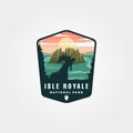 Isle royale national park vector patch logo design, united states national park emblem design Royalty Free Stock Photo