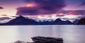 Isle of Skye - Cuillin Mountains at sunset seen from Elgol Royalty Free Stock Photo