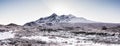 Isle of Skye landscape - winter scenery on Cuillin Hills, snow covered mountains in Scotland Royalty Free Stock Photo