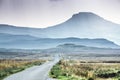 Isle of Skye - misty island landscape - hills silhouette covered in mist