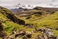 Isle of skye, Quiraing mountain, Scotland scenic landscape Royalty Free Stock Photo