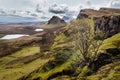 Isle of skye, Quiraing mountain, Scotland scenic landscape Royalty Free Stock Photo