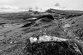 Isle of skye, Quiraing mountain, Scotland scenic landscape black Royalty Free Stock Photo