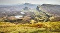 Isle of skye, Quiraing mountains scenery, Scotland scenic landscape, Great Britain Royalty Free Stock Photo
