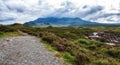 Isle of Skye in Scotland with the Cuillin mountain range in the background Royalty Free Stock Photo