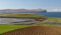 Isle of Skye, Scotland - View across Ardmore point towards distant Dunvegan Head with towering sea cliffs and the deep blue ocean