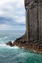 Isle of Staffa basalt columns by the sea Royalty Free Stock Photo