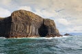 Isle of Staffa and Fingal's cave Royalty Free Stock Photo