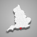 Isle of Wight county location within England 3d map