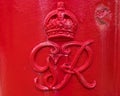 George VI Royal Cypher on a Red Post Box in the UK