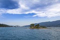 Islet Daskalio at Poros island Royalty Free Stock Photo