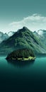 Calming Islet Water Wallpaper In Swiss Style