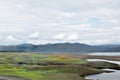 Islets or small islands form within the lake when water recede during long summer Royalty Free Stock Photo