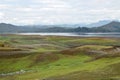 Islets or small islands form within the lake when water recede during long summer Royalty Free Stock Photo