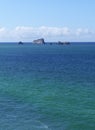 Islets and turquoise waters in the Cantabrian Sea, Miengo, broken coast, Cantabria