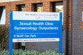 ISLEWORTH, LONDON, ENGLAND- 17th February 2021: West Middlesex University Hospital Sexual Health Clinic and Gynaecology sign