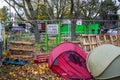 ISLINGTON, LONDON, ENGLAND- 18 November 2020: Save Our Trees protest camp at Dixon Clark Court