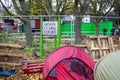 ISLINGTON, LONDON, ENGLAND- 18 November 2020: Save Our Trees protest camp at Dixon Clark Court