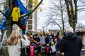 ISLINGTON, LONDON, ENGLAND- 18 November 20201: Save Our Trees protesters at Dixon Clark Court