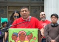 Ismael Armendariz, President of the Oakland Education Association speaking at a Teacher Strike Rally in Oakland CA