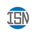 ISN letter logo design on white background. ISN creative initials circle logo concept. ISN letter design