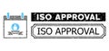 ISO Approval Grunge Seal Stamp with Notches and 2020 Award Calendar Page Mosaic of Rectangular Parts