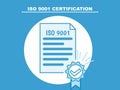 ISO 9001 banner. Certificate