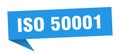 iso 50001 banner. iso 50001 speech bubble.