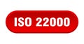 iso 22000 button. rounded sign on white background