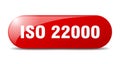 iso 22000 button. sticker. banner. rounded glass sign