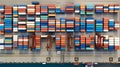 ISO cargo container top view. Shipping global transport delivery harbor box. Dock storage port sea vessel illustration