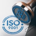 ISO 9001 Certification, Quality Management. Rubber Stamp Royalty Free Stock Photo