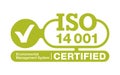 ISO 14001 certified badge in flat style