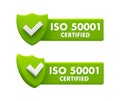 ISO 50001 Certified Badges - Energy Management Systems and Efficiency Standards Icons