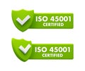 ISO 45001 Certified Badges - Occupational Health and Safety Management System Shields