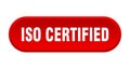 iso certified button. rounded sign on white background Royalty Free Stock Photo