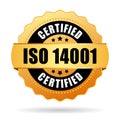 Iso 14001 certified gold seal Royalty Free Stock Photo
