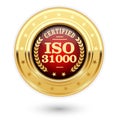 ISO 31000 certified medal - Risk management Royalty Free Stock Photo