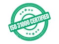 ISO 31000 Certified Rubber Stamp Seal with a Dotted Circle Royalty Free Stock Photo