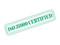 ISO 31000 Certified Rubber Stamp Seal with an Outline Royalty Free Stock Photo