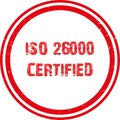 iso 26000 certified stamp on white Royalty Free Stock Photo
