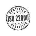 ISO 22000 certified vector stamp Royalty Free Stock Photo