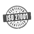 ISO 27001 certified vector stamp